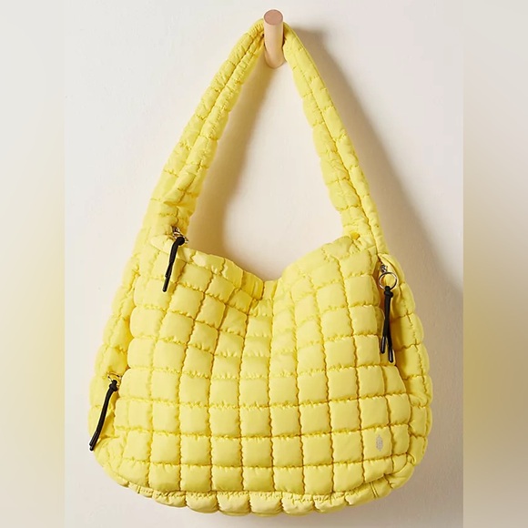 FP Movement by Free People Handbags - FP MOVEMENT Quilted Carryall Bag Sour Citrus Yellow NWT